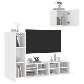 Muebles de TV de pared 4 piezas madera de ingeniería blanco en Muebles TV | Comprar online en Foru.es
