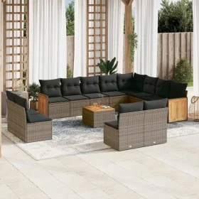 Set sofás de jardín con cojines 13 piezas ratán sintético gris de , Conjuntos de jardín - Ref: Foro24-3228160, Precio: 781,18...