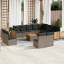 Set sofás de jardín con cojines 13 piezas ratán sintético gris de , Conjuntos de jardín - Ref: Foro24-3228160, Precio: 783,89...