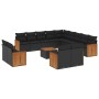 Set sofás de jardín 14 pzas con cojines ratán sintético negro de , Conjuntos de jardín - Ref: Foro24-3228211, Precio: 919,02 ...