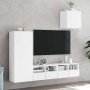 Muebles de TV de pared 4 piezas madera de ingeniería blanco en Muebles TV | Comprar online en Foru.es