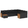 Set de sofás de jardín 10 pzas cojines ratán sintético negro de , Conjuntos de jardín - Ref: Foro24-3227994, Precio: 603,71 €...