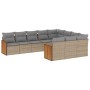 Juego de sofás jardín con cojines beige 10 pzas ratán sintético de , Conjuntos de jardín - Ref: Foro24-3228019, Precio: 626,2...