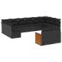 Set de sofás de jardín y cojines 12 pzas ratán sintético negro de , Conjuntos de jardín - Ref: Foro24-3228120, Precio: 732,55...