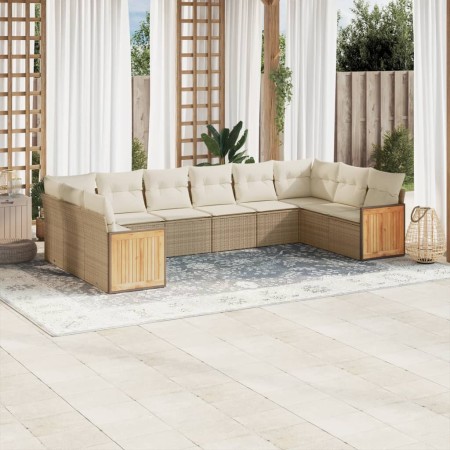 Juego de sofás jardín con cojines beige 10 pzas ratán sintético de , Conjuntos de jardín - Ref: Foro24-3228004, Precio: 625,3...