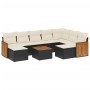 Set de sofás de jardín 10 pzas cojines ratán sintético negro de , Conjuntos de jardín - Ref: Foro24-3228226, Precio: 509,13 €...