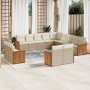 Set sofás de jardín con cojines 13 pzas ratán sintético beige de , Conjuntos de jardín - Ref: Foro24-3228207, Precio: 868,88 ...