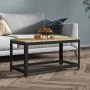 MDF and iron coffee table light brown and black 90x45x45 cm by vidaXL, Coffee table - Ref: Foro24-286081, Price: 78,93 €, Dis...