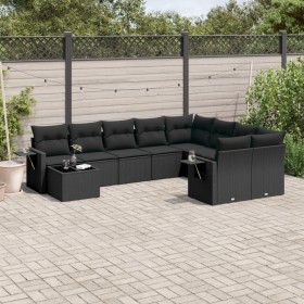 Set de sofás de jardín 10 pzas cojines ratán sintético negro de , Conjuntos de jardín - Ref: Foro24-3220654, Precio: 626,14 €...