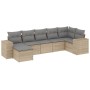 Set sofás de jardín 7 piezas y cojines ratán sintético beige de , Conjuntos de jardín - Ref: Foro24-3222878, Precio: 446,25 €...