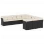 Set de sofás de jardín 11 pzas y cojines ratán sintético negro de , Conjuntos de jardín - Ref: Foro24-3218406, Precio: 600,21...