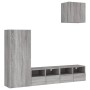 Muebles de TV de pared 4 pzas madera de ingeniería gris Sonoma en Muebles TV | Comprar online en Foru.es