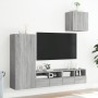 Muebles de TV de pared 4 pzas madera de ingeniería gris Sonoma en Muebles TV | Comprar online en Foru.es