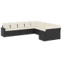 Set de sofás de jardín 10 pzas cojines ratán sintético negro de , Conjuntos de jardín - Ref: Foro24-3219496, Precio: 557,62 €...