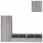 Muebles de TV de pared 4 pzas madera de ingeniería gris Sonoma en Muebles TV | Comprar online en Foru.es