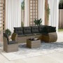 Set de sofás de jardín 7 piezas con cojines ratán PE gris de , Conjuntos de jardín - Ref: Foro24-3221439, Precio: 438,44 €, D...
