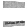 Muebles de TV de pared 5 pzas madera ingeniería gris hormigón en Muebles TV | Comprar online en Foru.es