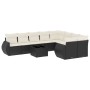 Set de sofás de jardín 10 pzas cojines ratán sintético negro de , Sofás modulares de exterior - Ref: Foro24-3221845, Precio: ...