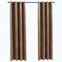 Cortinas opacas con anillas 2 pzas terciopelo beige 140x245 cm de vidaXL, Cortinas y visillos - Ref: Foro24-134506, Precio: 5...