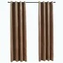 Cortinas opacas con anillas 2 pzas terciopelo beige 140x245 cm de vidaXL, Cortinas y visillos - Ref: Foro24-134506, Precio: 4...