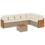 Juego de sofás de jardín con cojines beige 8 pzas ratán PE de , Conjuntos de jardín - Ref: Foro24-3227717, Precio: 487,21 €, ...