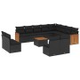 Set de sofás de jardín y cojines 13 pzas ratán sintético negro de , Conjuntos de jardín - Ref: Foro24-3228155, Precio: 815,19...
