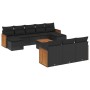 Set de sofás de jardín 11 pzas y cojines ratán sintético negro de , Conjuntos de jardín - Ref: Foro24-3228099, Precio: 638,32...
