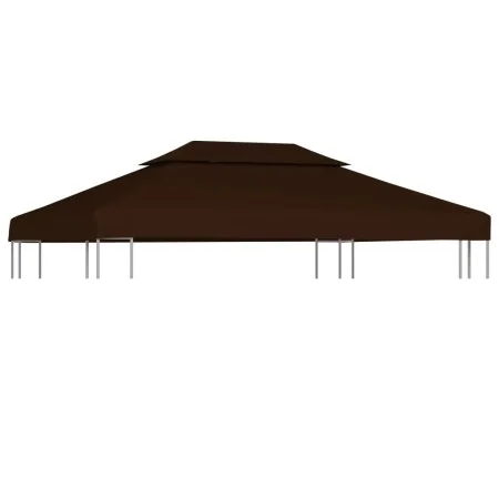 Toldo de cenador 2 niveles marrón 310 g/m² 4x3 m de vidaXL, Cubiertas para carpas y cenadores - Ref: Foro24-46617, Precio: 91...