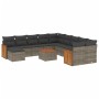 Set de sofás de jardín 12 pzas con cojines ratán sintético gris de , Conjuntos de jardín - Ref: Foro24-3228258, Precio: 674,8...