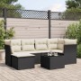 Set de comedor de jardín 7 pzas y cojines ratán sintético negro de , Conjuntos de jardín - Ref: Foro24-3217956, Precio: 387,6...