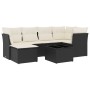 Set de comedor de jardín 7 pzas y cojines ratán sintético negro de , Conjuntos de jardín - Ref: Foro24-3217956, Precio: 387,6...