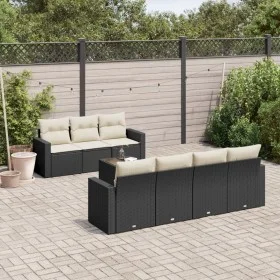 Set de sofás de jardín 8 piezas y cojines ratán sintético negro de , Conjuntos de jardín - Ref: Foro24-3218716, Precio: 486,4...