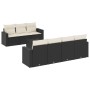Set de sofás de jardín 8 piezas y cojines ratán sintético negro de , Conjuntos de jardín - Ref: Foro24-3218716, Precio: 474,7...
