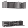 Muebles de TV de pared 5 pzas madera de ingeniería gris Sonoma en Muebles TV | Comprar online en Foru.es