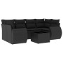 Set de comedor de jardín 7 pzas y cojines ratán sintético negro de , Conjuntos de jardín - Ref: Foro24-3221114, Precio: 456,9...