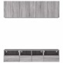Muebles de TV de pared 5 pzas madera de ingeniería gris Sonoma en Muebles TV | Comprar online en Foru.es