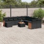 Set de sofás de jardín 12 piezas cojines ratán sintético negro de , Conjuntos de jardín - Ref: Foro24-3228253, Precio: 715,76...