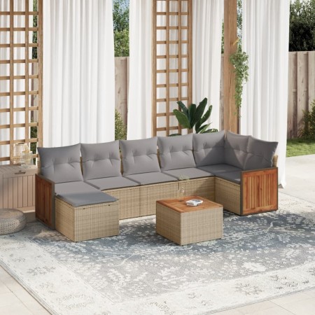 Juego de sofás de jardín con cojines beige 8 pzas ratán PE de , Conjuntos de jardín - Ref: Foro24-3227879, Precio: 460,53 €, ...