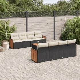 Set de sofás de jardín 8 piezas y cojines ratán sintético negro de , Conjuntos de jardín - Ref: Foro24-3227498, Precio: 521,9...