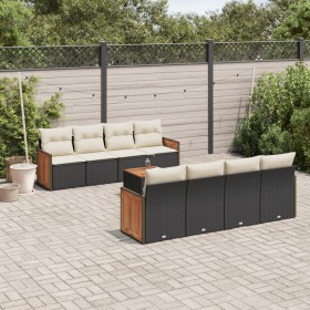 Set de sofás de jardín 8 piezas y cojines ratán sintético negro de , Conjuntos de jardín - Ref: Foro24-3227498, Precio: 506,3...