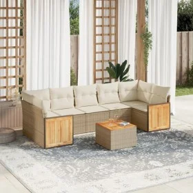 Juego de sofás de jardín con cojines beige 8 pzas ratán PE de , Conjuntos de jardín - Ref: Foro24-3227493, Precio: 559,78 €, ...