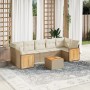 Juego de sofás de jardín con cojines beige 8 pzas ratán PE de , Conjuntos de jardín - Ref: Foro24-3227493, Precio: 503,90 €, ...