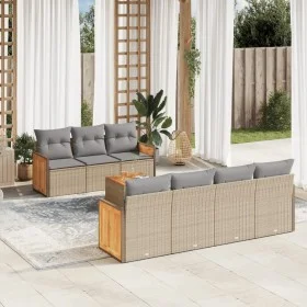 Gartensofa-Set mit beigen Kissen 8 Stück PE-Rattan von , Gartensets - Ref: Foro24-3227487, Preis: 525,24 €, Rabatt: %