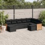 Set de sofás de jardín 8 piezas y cojines ratán sintético negro de , Conjuntos de jardín - Ref: Foro24-3228218, Precio: 536,5...