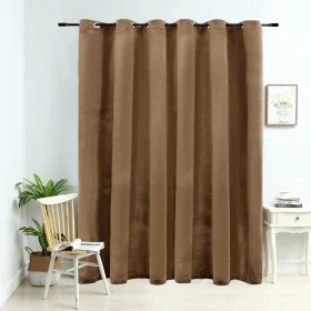 Blackout curtain with metal rings beige velvet 290x245 cm by vidaXL, Curtains and curtains - Ref: Foro24-134507, Price: 39,36...