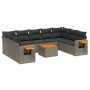 Set de sofás de jardín 10 pzas con cojines ratán sintético gris de , Conjuntos de jardín - Ref: Foro24-3259526, Precio: 625,4...