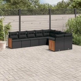 8-teiliges Gartensofa-Set und schwarze synthetische Rattankissen von , Gartensets - Ref: Foro24-3227980, Preis: 572,84 €, Rab...
