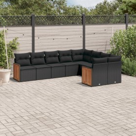 Set de sofás de jardín 8 piezas y cojines ratán sintético negro de , Conjuntos de jardín - Ref: Foro24-3227980, Precio: 562,8...