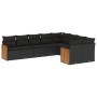 Set de sofás de jardín 8 piezas y cojines ratán sintético negro de , Conjuntos de jardín - Ref: Foro24-3227980, Precio: 562,8...