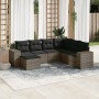 Set de sofás de jardín 7 piezas con cojines ratán PE gris de , Conjuntos de jardín - Ref: Foro24-3222899, Precio: 430,87 €, D...